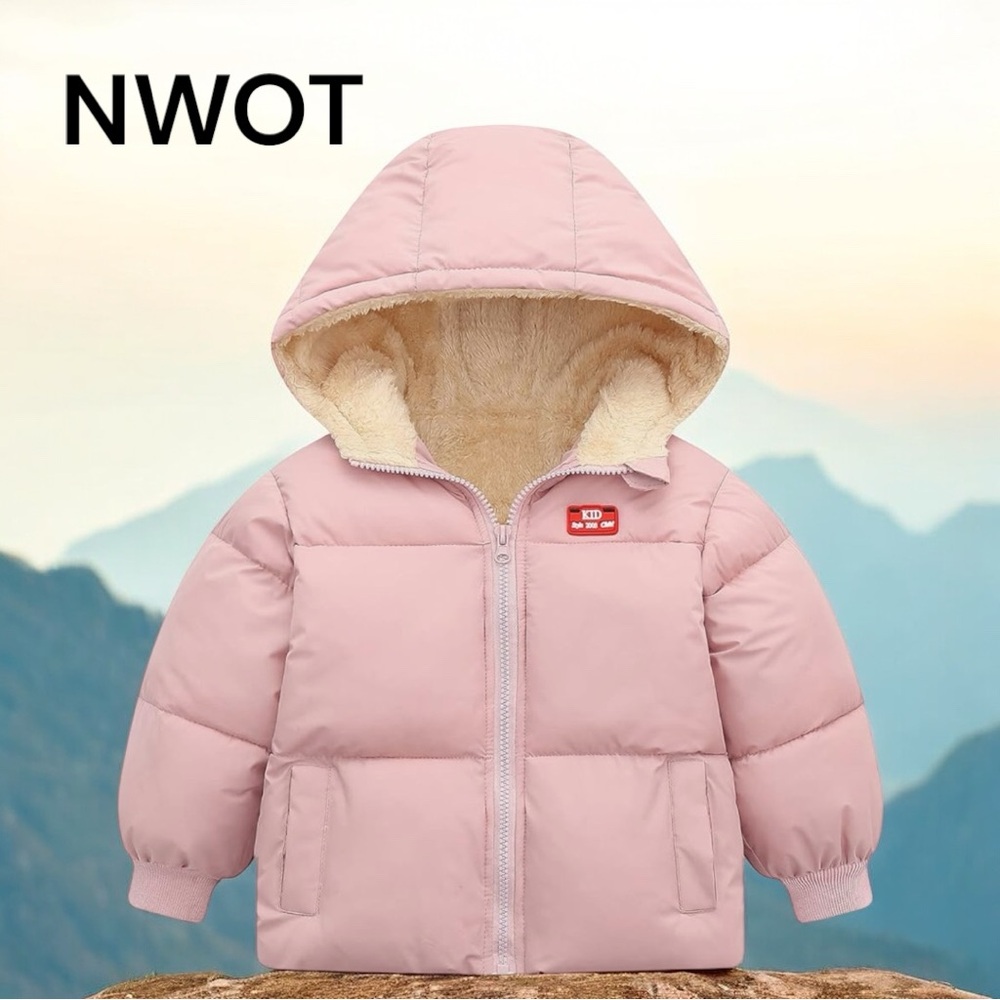 UNICOMIDEA Baby Winter Coat with Hood - Pink (Exact measurements in images)